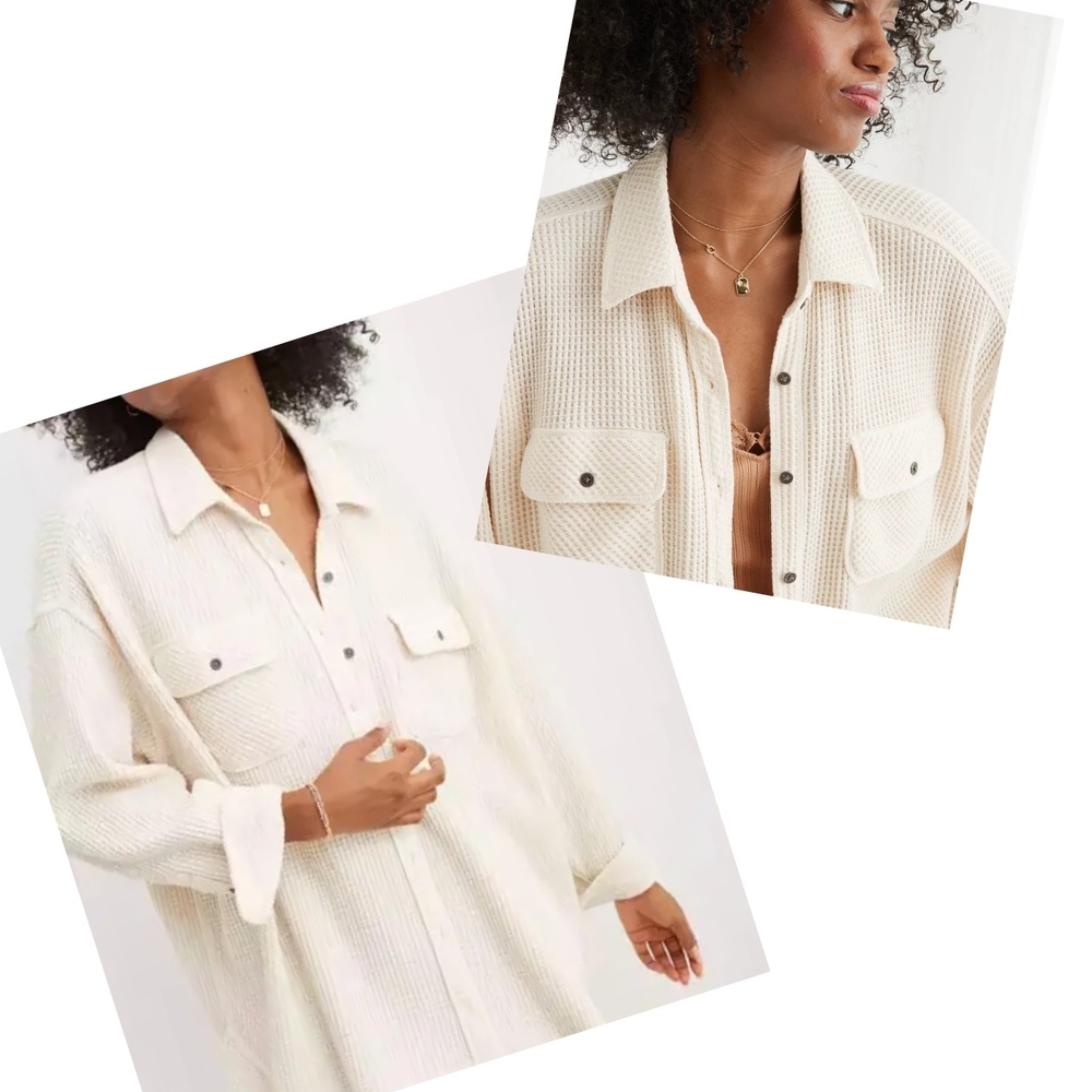 Aerie Lumber Jane Waffle Shirt